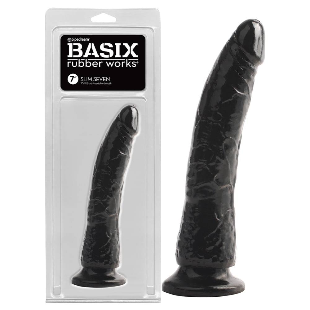 Ομοίωμα πέους με βεντούζα 7" Basix Slim