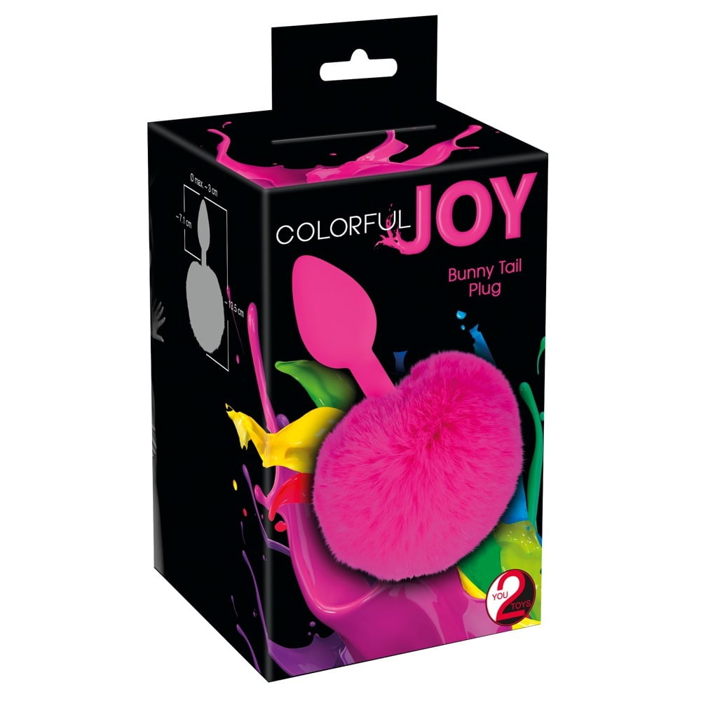 Πρωκτική Σφήνα Σιλικόνης με Ουρά Ροζ Colorful Joy Bunny Tail Plug