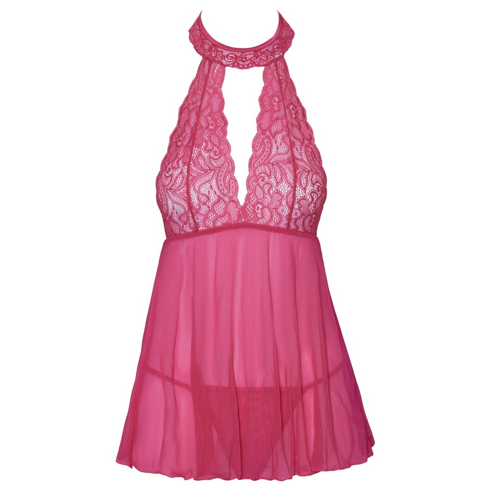 Σέξι ροζ babydoll με στρίνγκ Cottelli Collection