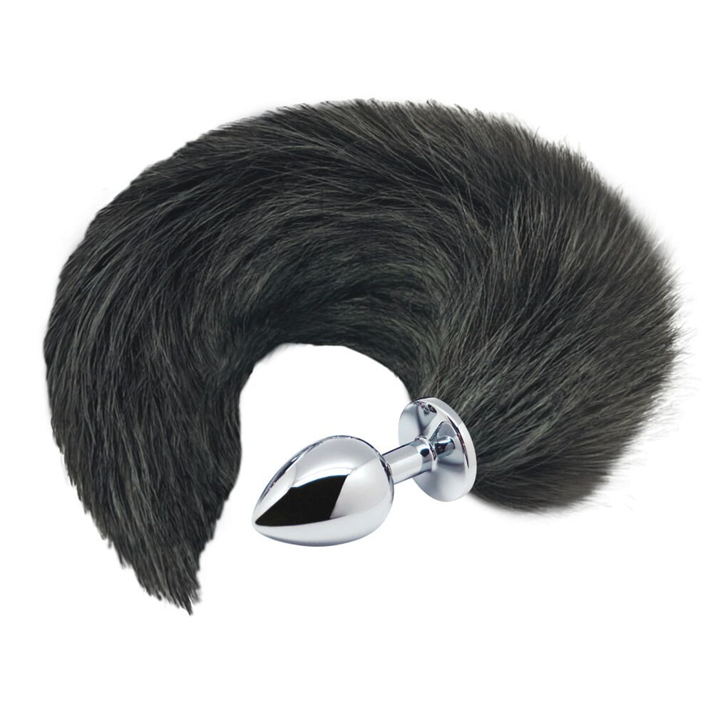 Πρωκτική Σφήνα Black And White Fox Tail M