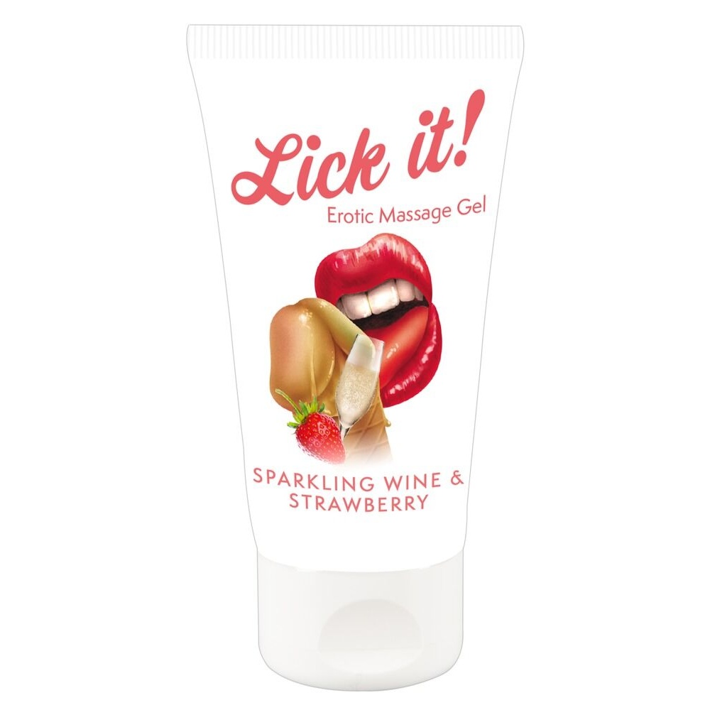 Vegan ερωτικό μασάζ φράουλας/σαμπάνιας Erotic Massage Gel Sparkling Wine and Strawberry